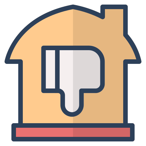 Dislike, house, invesment, property, real estate, unlike icon